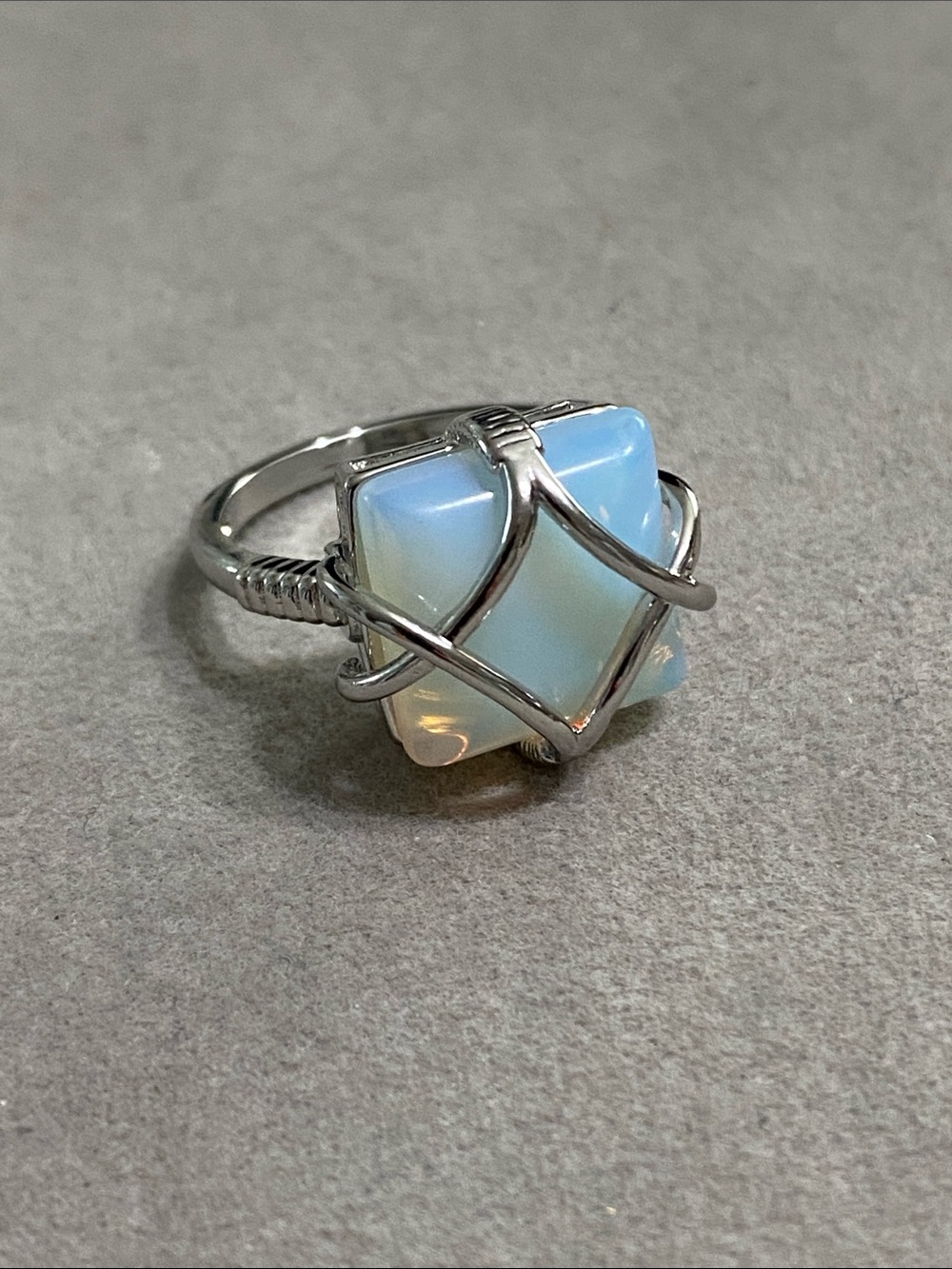 Opalite Square Stone Ring